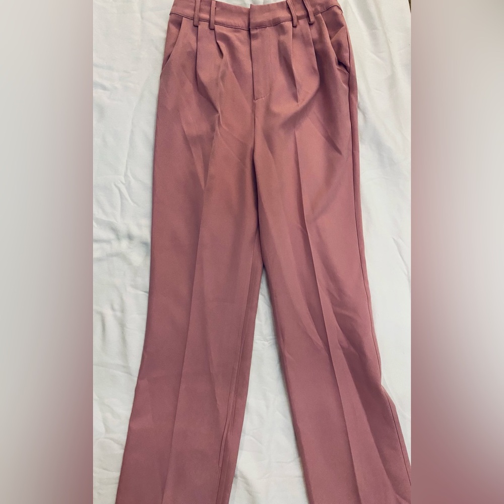 Elegant Pink Straight Leg Women's Pants